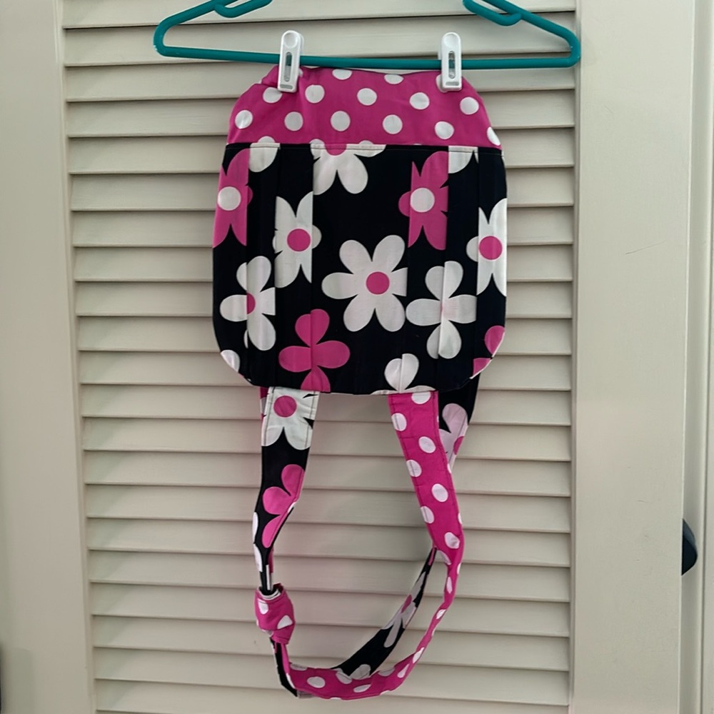 Handmade backpack flowers and polka dots